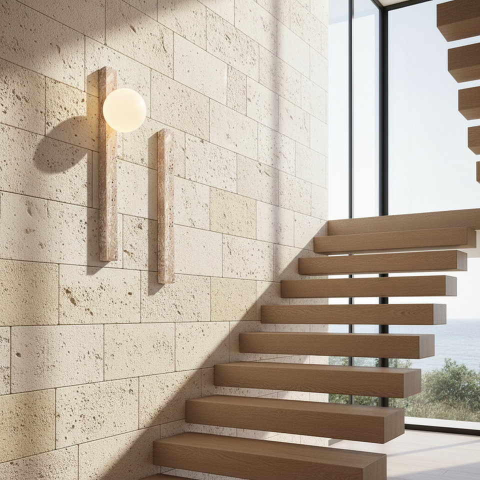 Taiyo - Applique murale travertin