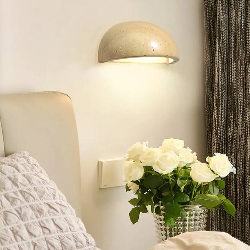 Demi lune - Applique murale travertin