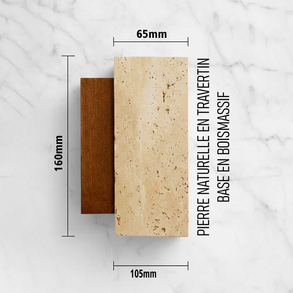 Hikari de pierre - Applique murale travertin